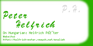 peter helfrich business card